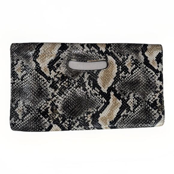 Nine West Snakeskin Envelope Purse Hand Bag Clutch Animal Print - Picture 2 of 9